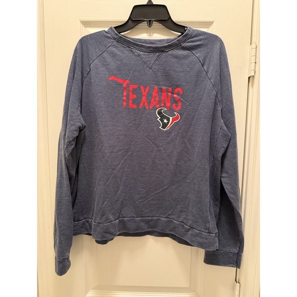 Authentic NFL Lightweight Sweatshirt Houston Texans Women's XL Vintage Look - Picture 1 of 2
